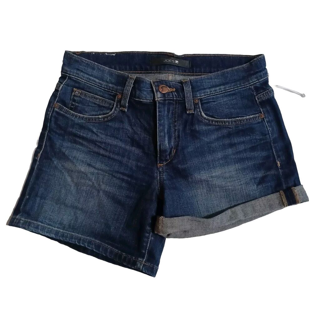 Joe's Jeans MELODY Denim Shorts Women Size 26 Medium Wash Mid-Rise Roll Cuff NEW